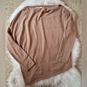 Astr The Label Size L Miah Asymmetric One-Shoulder Knit Top in Tan